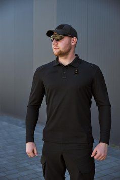 Футболка поло довгий рукав CoolPas чорний 239076-46 фото