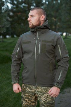 Куртка Soft Shell на флісі Олива Хакі 101057-44 фото