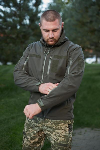 Куртка Soft Shell на флісі Олива Хакі 101057-44 фото