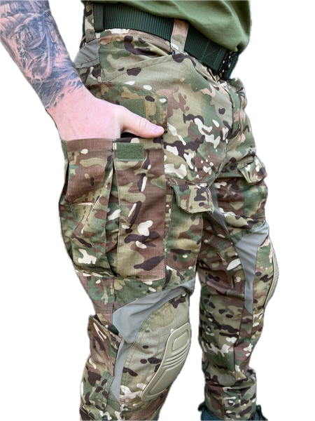 Штани тактичні Combat Tactical мультикам з наколіниками 407688 фото